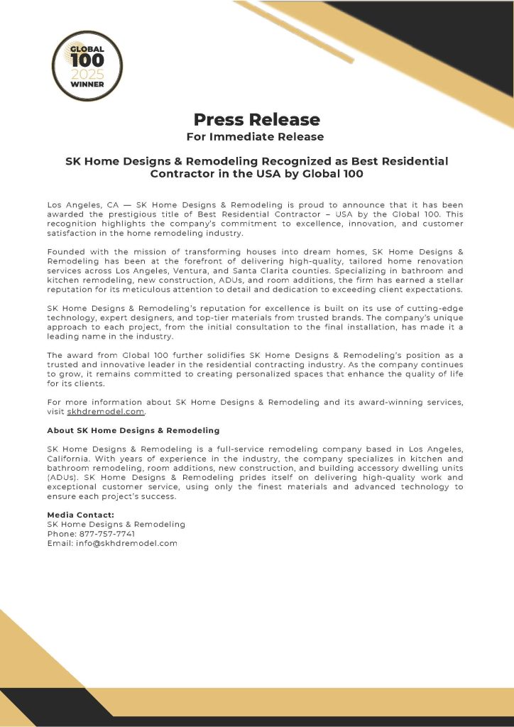 SK Home Designs Remodeling 2025 Press Release Distribution